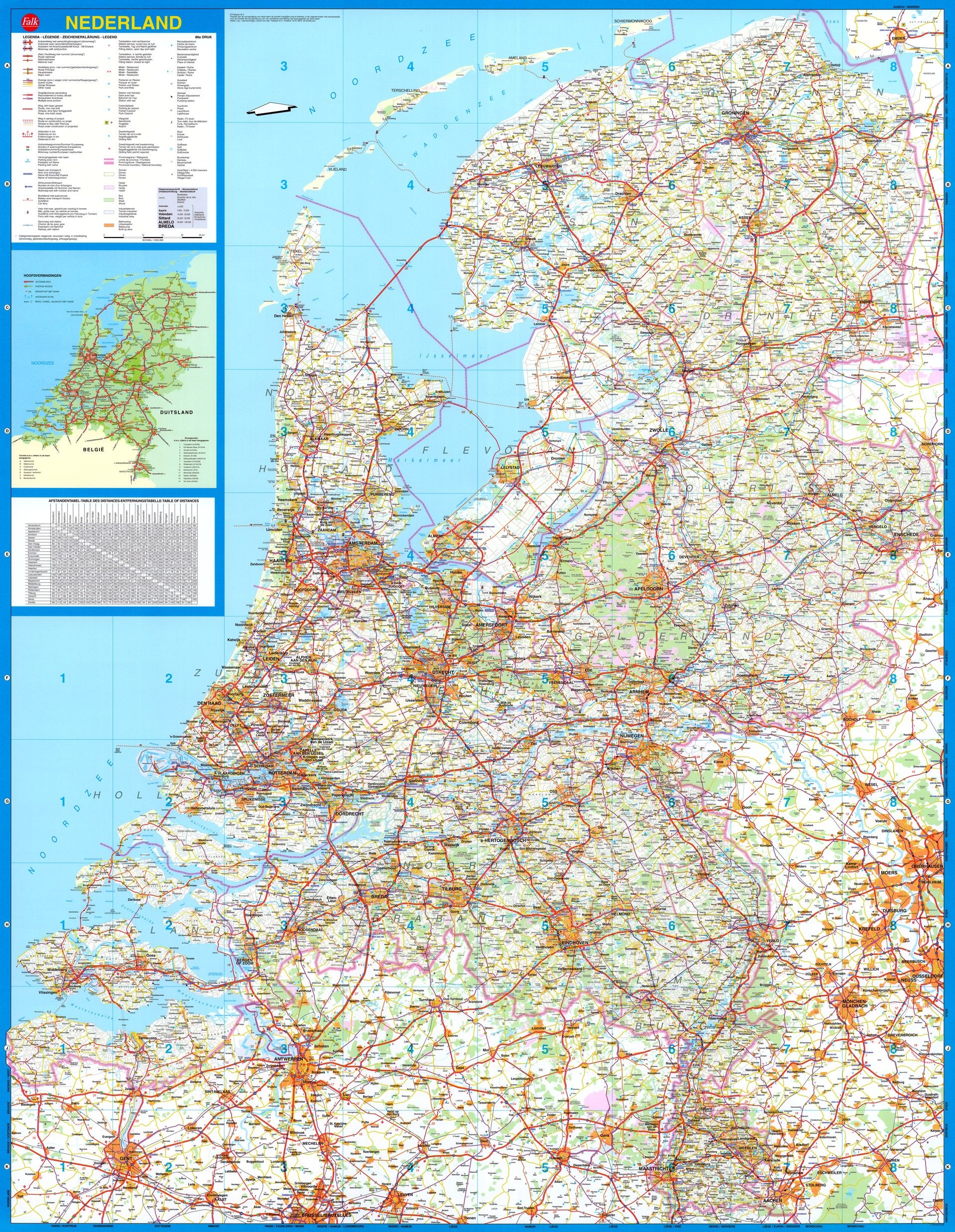bereiden Blanco Plasticiteit Koop Landkaart Nederland Falk 1:250.000 met plaatsnamenindex voordelig  online bij COMMEE