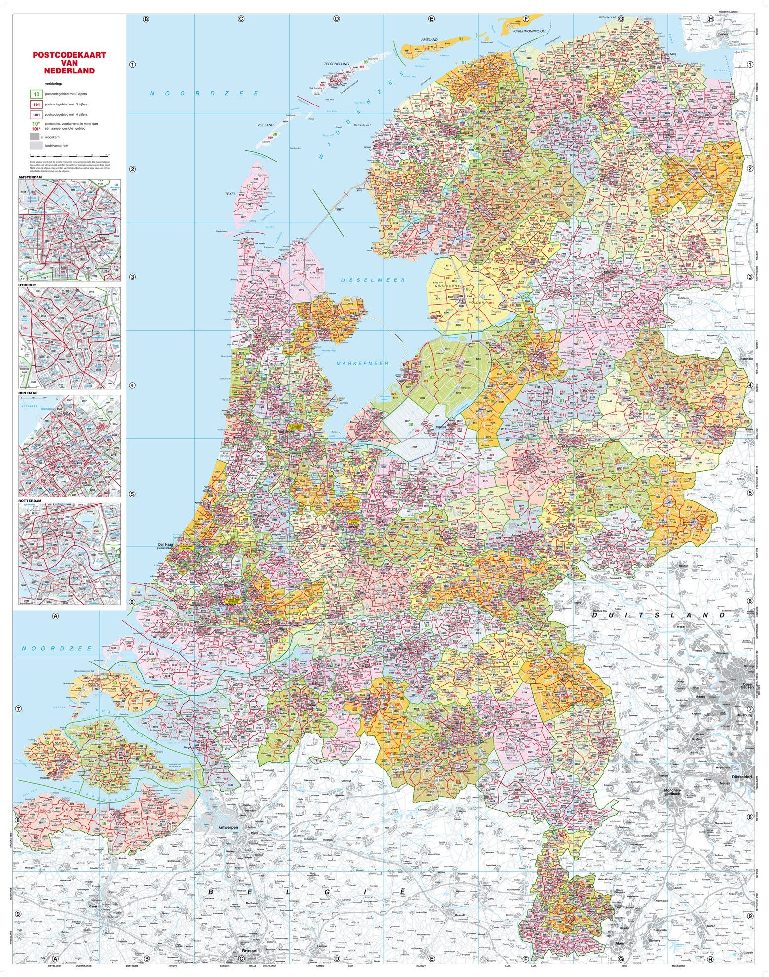 Terzijde globaal ziel Koop 2, 3, en 4-cijferige Postcodekaart Nederland 1:250.000 voordelig  online bij COMMEE