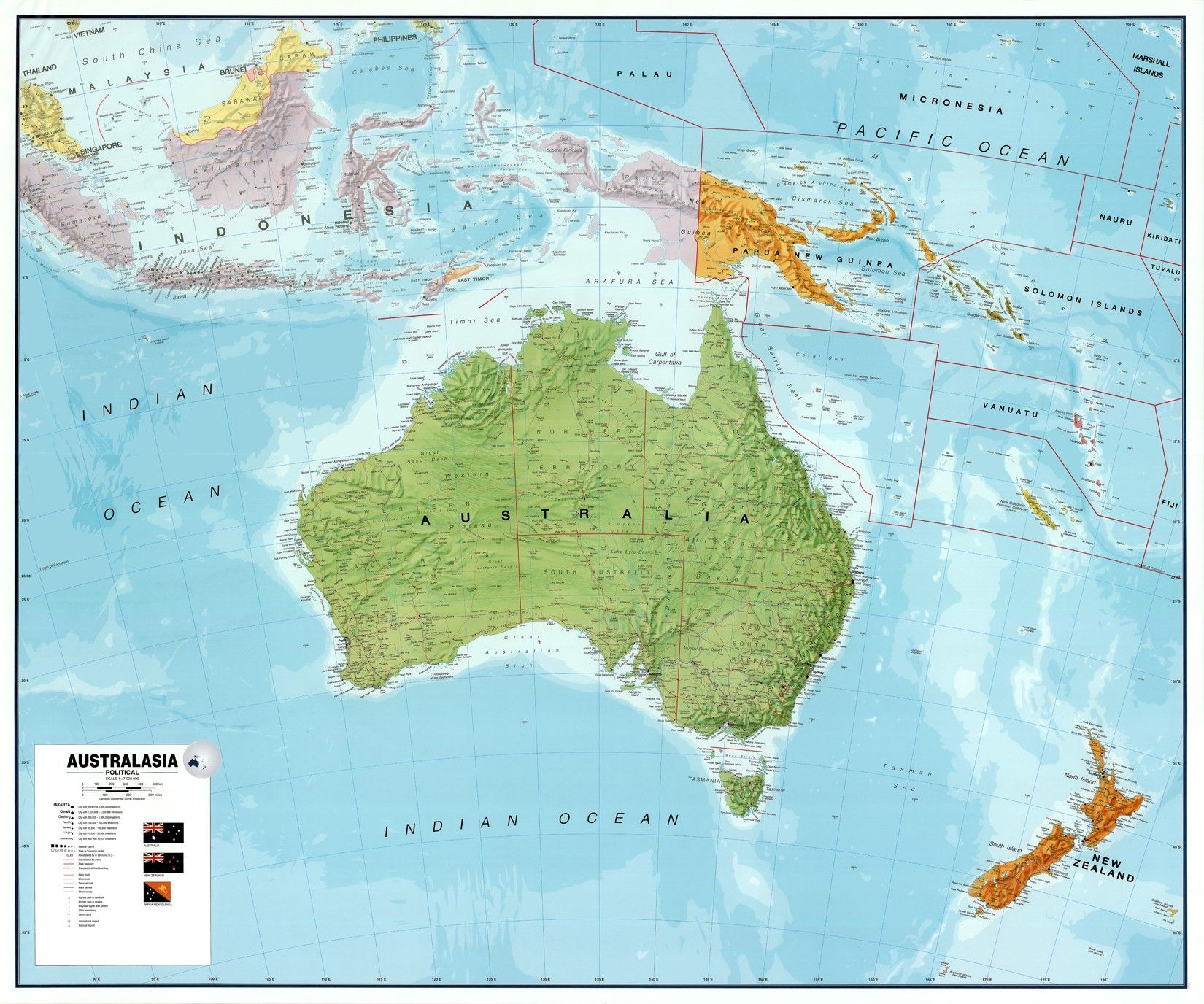 Koop Continentkaart Australië 1:7.000.000 voordelig online bij COMMEE