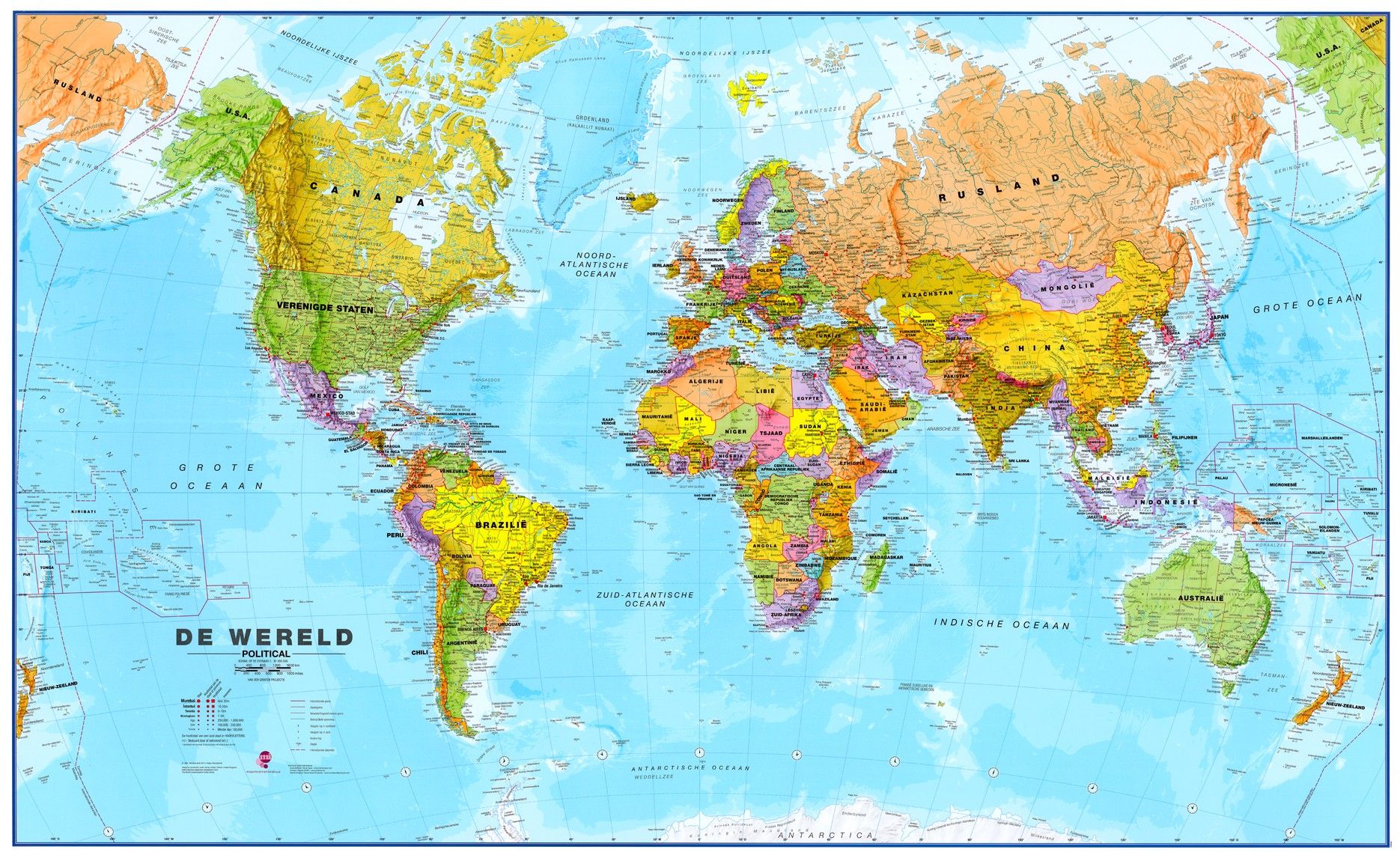 Verslinden Waardig koper Koop Wereldkaart G Nederlandstalig Maps International Staatkundig  1:30.000.000 voordelig online bij COMMEE