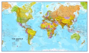 Wereldkaart Maps International Staatkundig Small