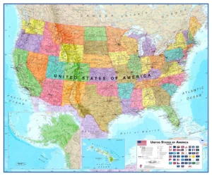 Landkaart Verenigde Staten van Amerika Maps International