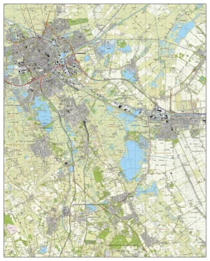 Topografische Kaart TOP25 (Groningen, Hoogezand, Haren, Eelde-Paterswolde, Zuidlaren, Sappemeer)